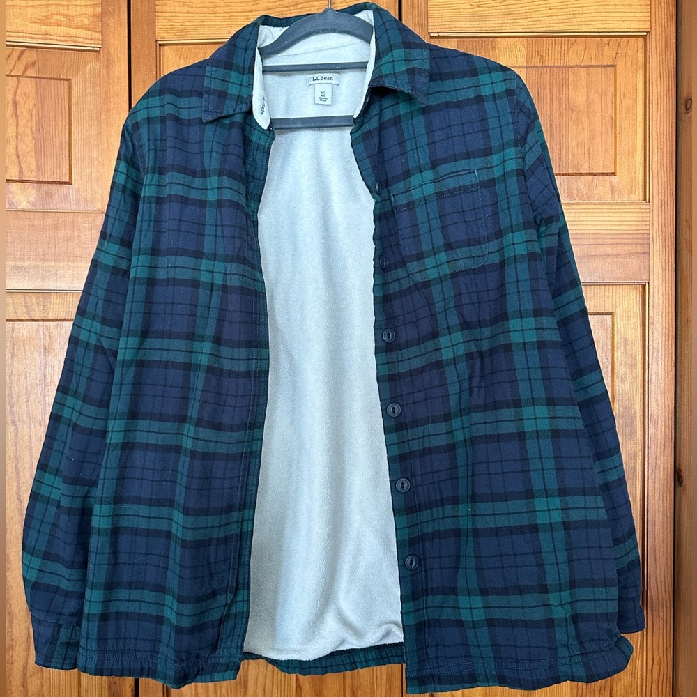 LLBean Fleece Lined Flannel Shirt Shacket
